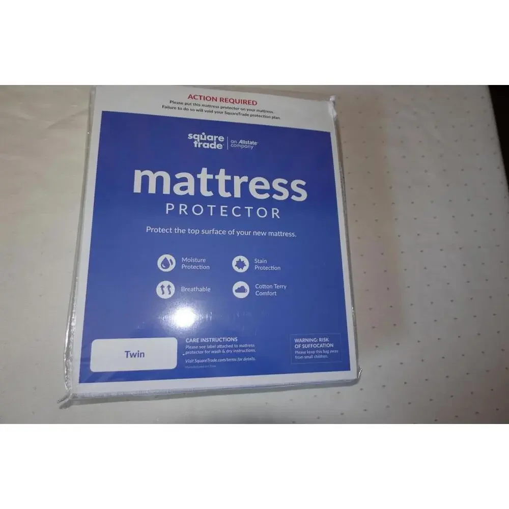Square Trade Mattress Protector Twin Breathable Stain & Moisture Protection